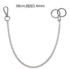 18/38/65cm Rock Punk  Long Metal Wallet Belt Chain Trousers Hipster Pant Jean Keychain Silver Ring Clip Keyring HipHop Jewelry